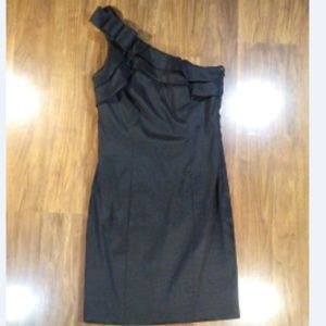 NV Couture Asymmetrical Ruffle Top Cocktail Dress